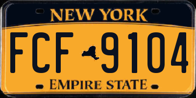 NY license plate FCF9104