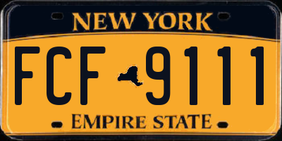 NY license plate FCF9111