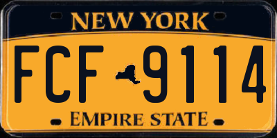 NY license plate FCF9114