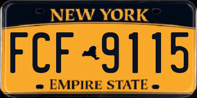 NY license plate FCF9115