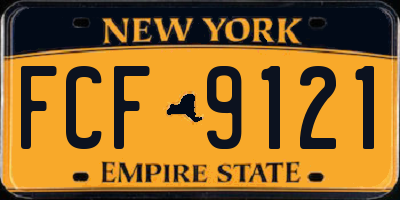 NY license plate FCF9121