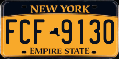 NY license plate FCF9130