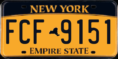 NY license plate FCF9151