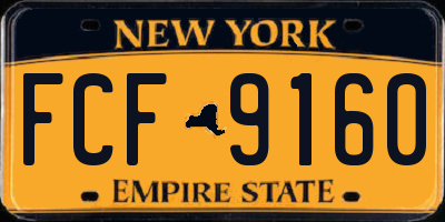 NY license plate FCF9160