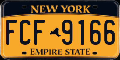 NY license plate FCF9166