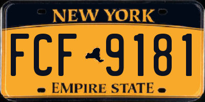 NY license plate FCF9181