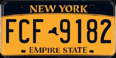 NY license plate FCF9182