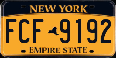 NY license plate FCF9192