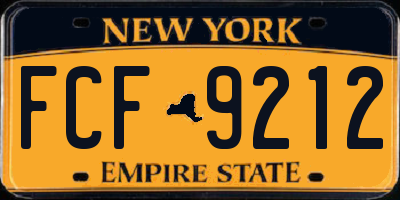 NY license plate FCF9212