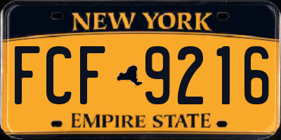 NY license plate FCF9216