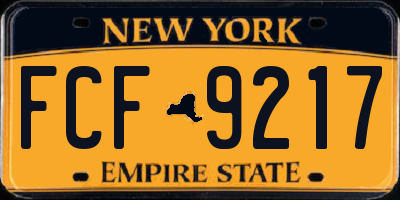 NY license plate FCF9217
