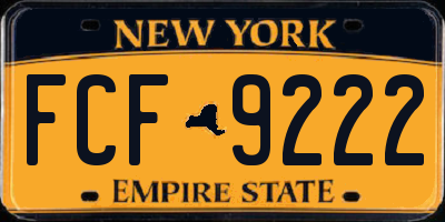 NY license plate FCF9222