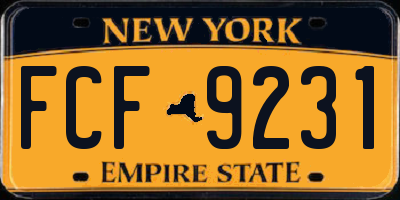 NY license plate FCF9231