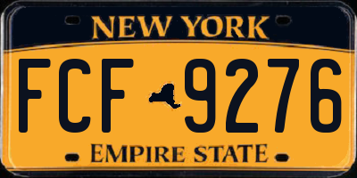 NY license plate FCF9276