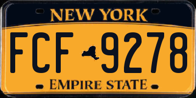 NY license plate FCF9278
