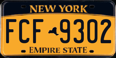 NY license plate FCF9302