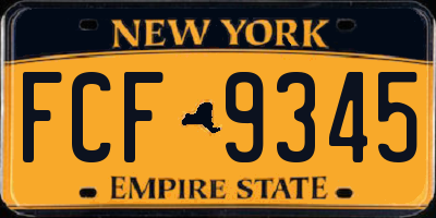 NY license plate FCF9345