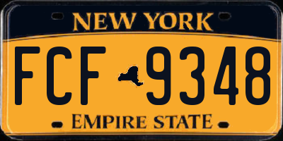 NY license plate FCF9348
