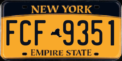 NY license plate FCF9351
