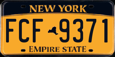 NY license plate FCF9371