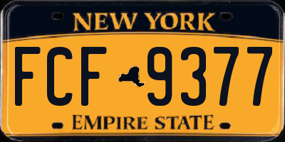 NY license plate FCF9377