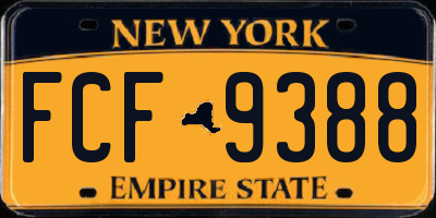 NY license plate FCF9388