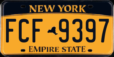 NY license plate FCF9397