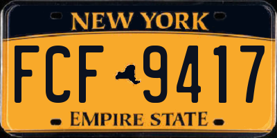 NY license plate FCF9417