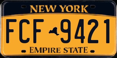 NY license plate FCF9421