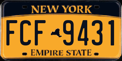 NY license plate FCF9431