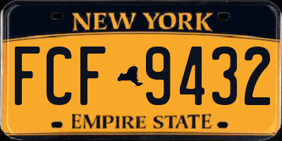 NY license plate FCF9432