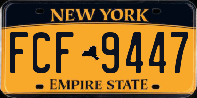 NY license plate FCF9447