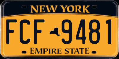 NY license plate FCF9481