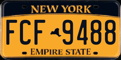 NY license plate FCF9488