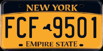 NY license plate FCF9501
