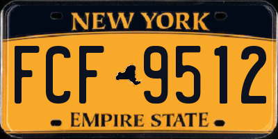 NY license plate FCF9512