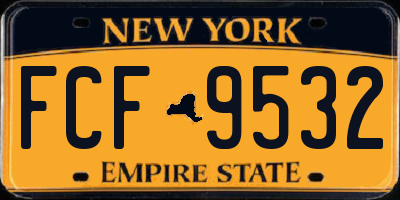 NY license plate FCF9532