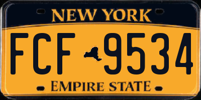 NY license plate FCF9534