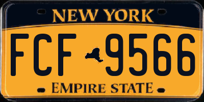 NY license plate FCF9566