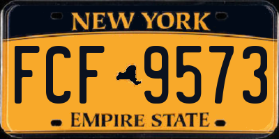 NY license plate FCF9573