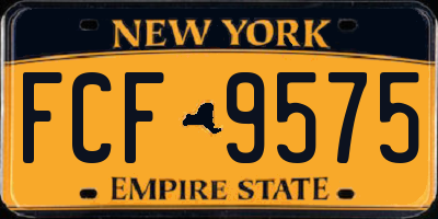 NY license plate FCF9575
