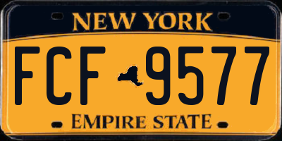 NY license plate FCF9577