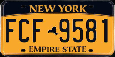NY license plate FCF9581