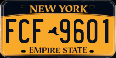 NY license plate FCF9601