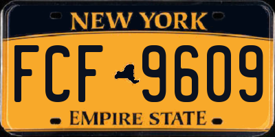 NY license plate FCF9609