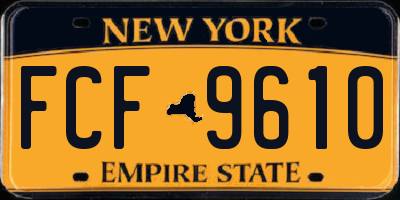 NY license plate FCF9610