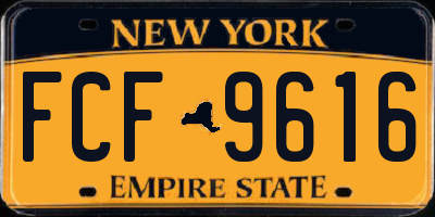 NY license plate FCF9616