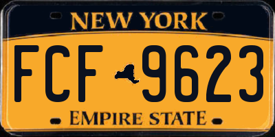 NY license plate FCF9623