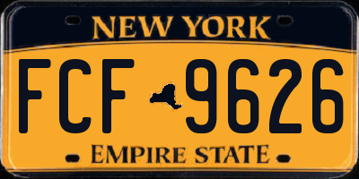NY license plate FCF9626