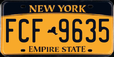 NY license plate FCF9635